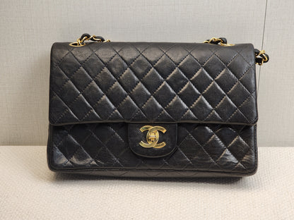 Chanel Black Lambskin Vintage Medium Double Flap (GHW)