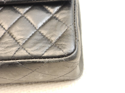 Chanel Black Lambskin Vintage Medium Double Flap (GHW)