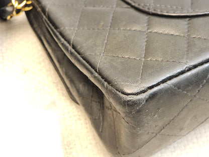 Chanel Black Lambskin Vintage Medium Double Flap (GHW)
