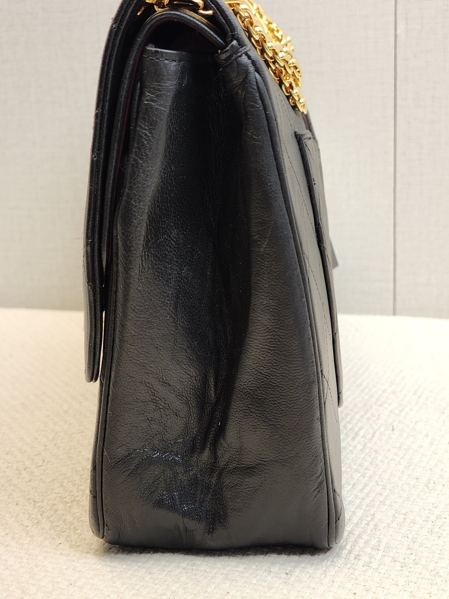 Chanel Black Lambskin Vintage Double Chain Flap (GHW)