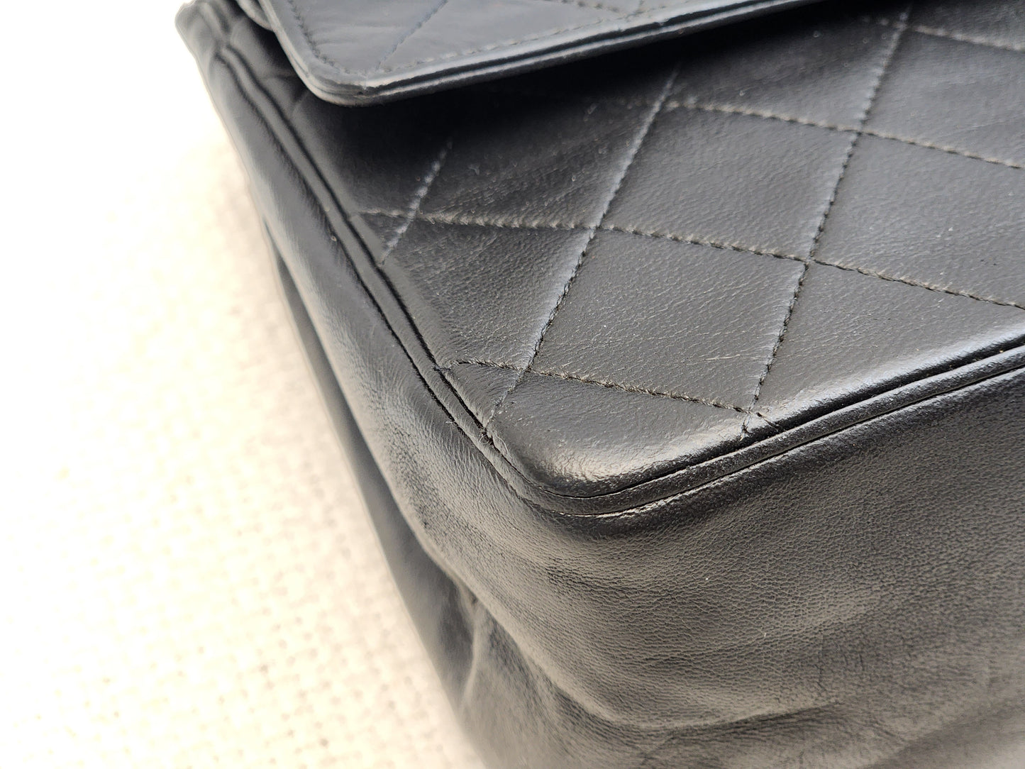Chanel Black Lambskin Vintage Double Chain Flap (GHW)