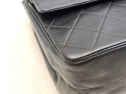 Chanel Black Lambskin Vintage Double Chain Flap (GHW)