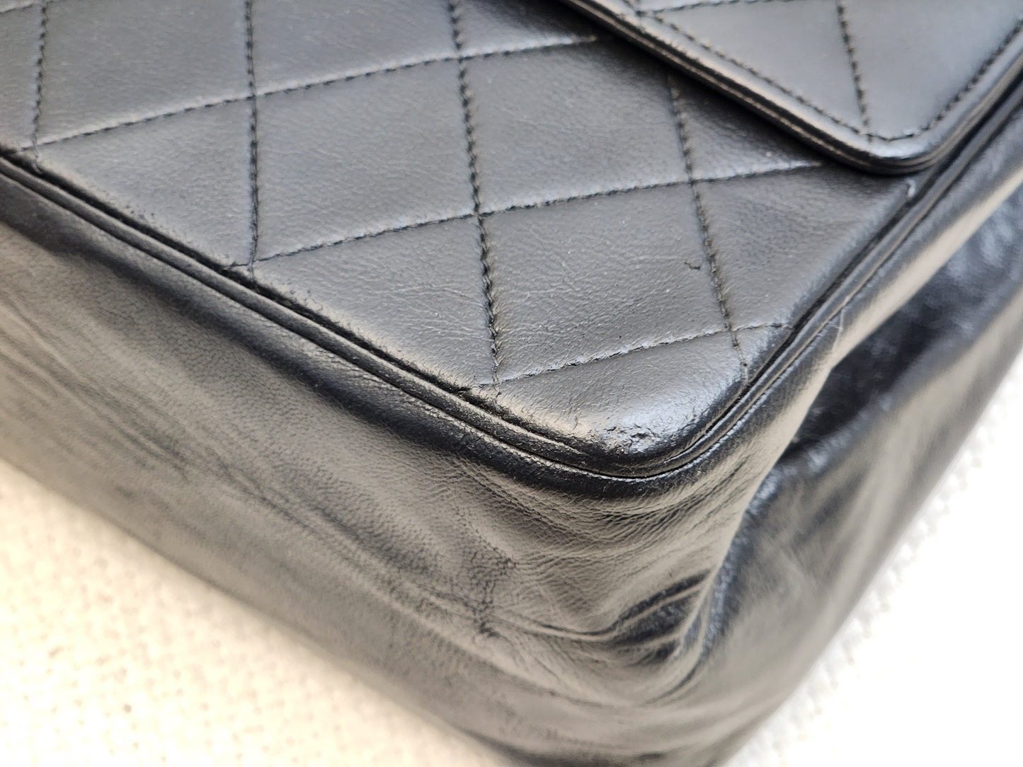 Chanel Black Lambskin Vintage Double Chain Flap (GHW)