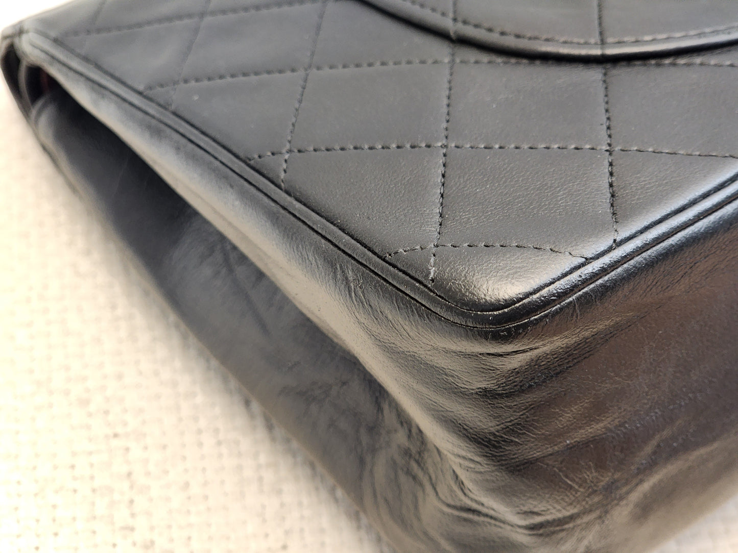 Chanel Black Lambskin Vintage Double Chain Flap (GHW)