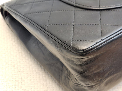 Chanel Black Lambskin Vintage Double Chain Flap (GHW)