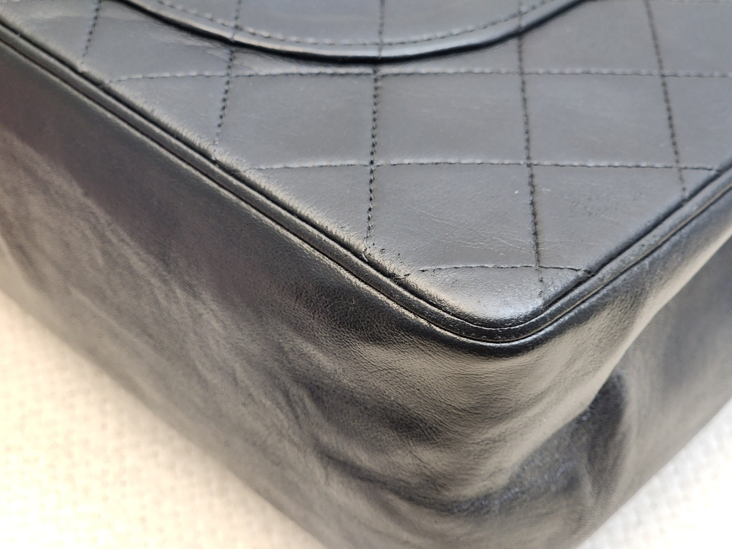 Chanel Black Lambskin Vintage Double Chain Flap (GHW)