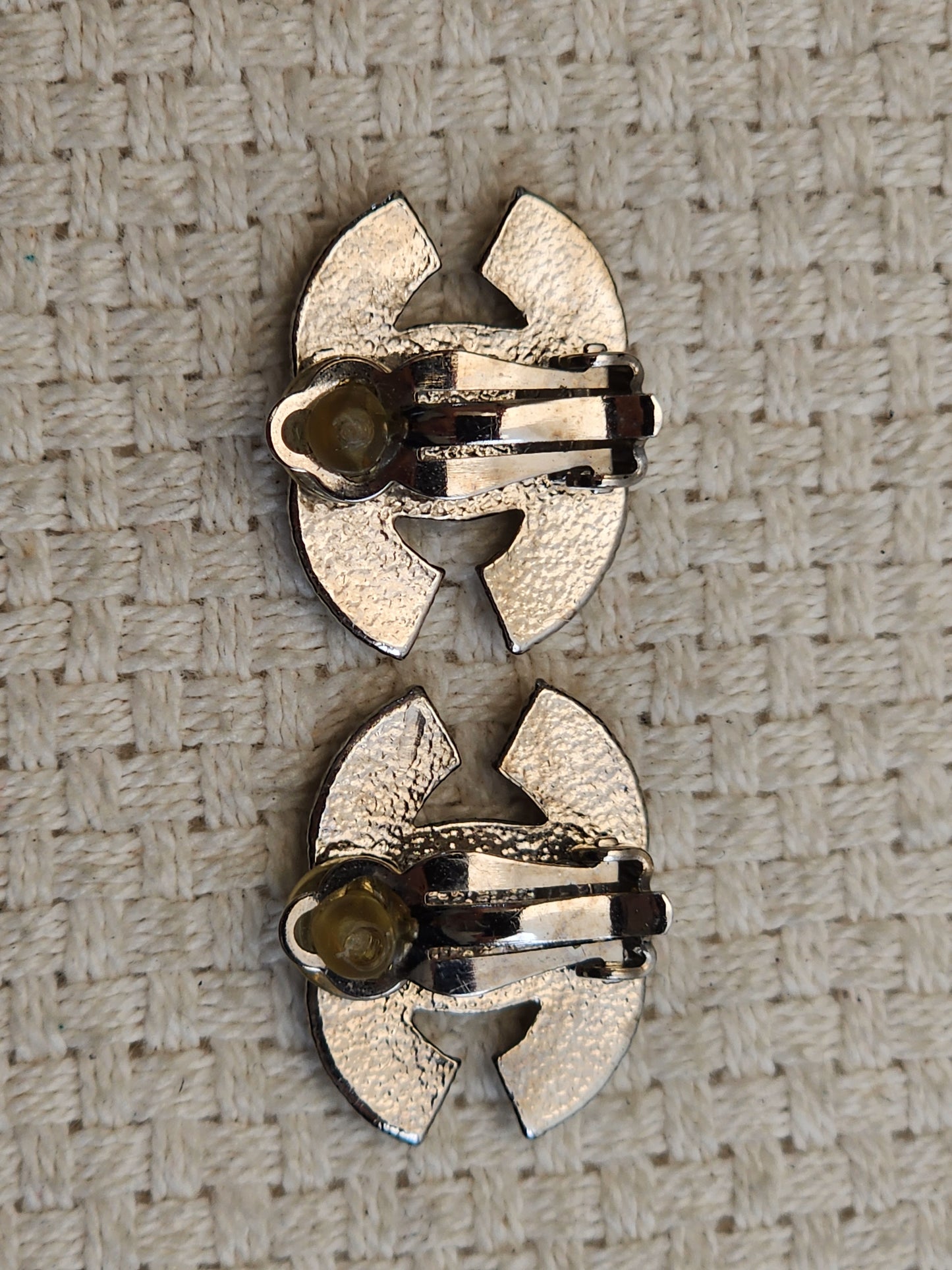 Chanel Silver Diamante Earclips