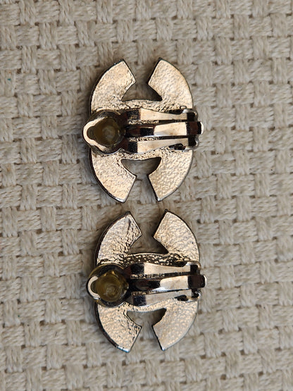 Chanel Silver Diamante Earclips