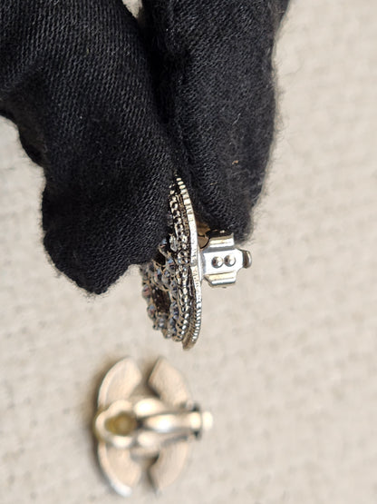 Chanel Silver Diamante Earclips