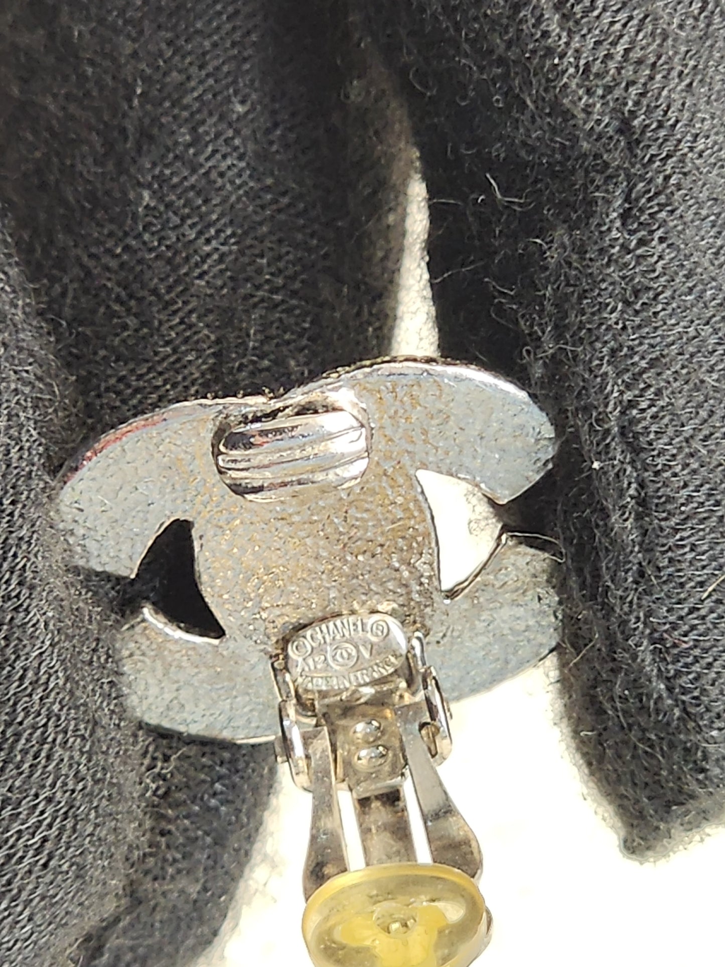 Chanel Silver Diamante Earclips