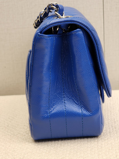 Chanel Royal Blue Caviar Mini Square (SHW)