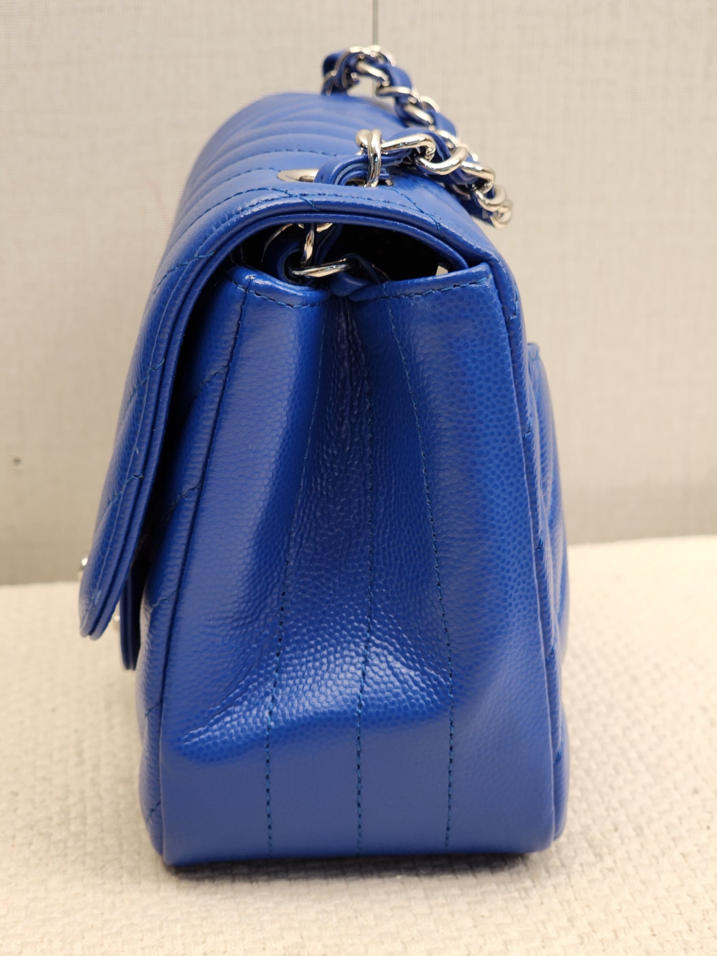 Chanel Royal Blue Caviar Mini Square (SHW)