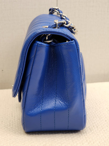 Chanel Royal Blue Caviar Mini Square (SHW)