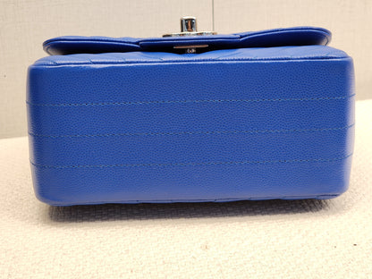 Chanel Royal Blue Caviar Mini Square (SHW)