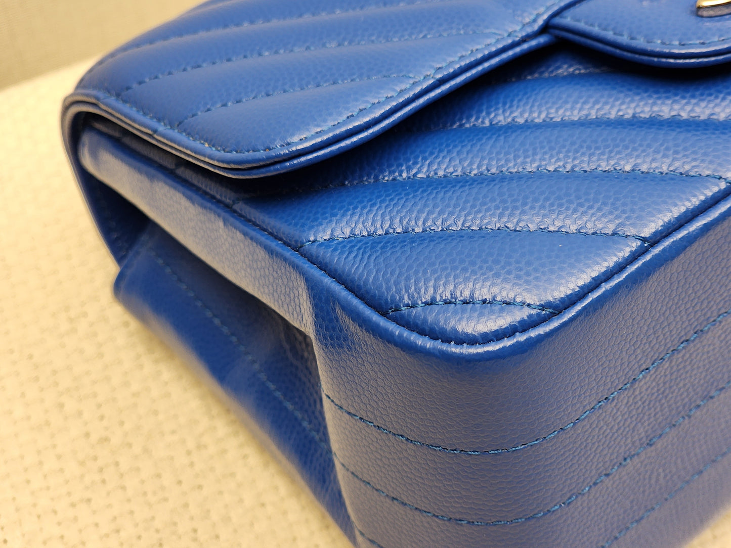 Chanel Royal Blue Caviar Mini Square (SHW)
