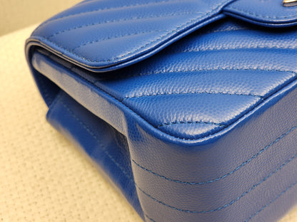 Chanel Royal Blue Caviar Mini Square (SHW)