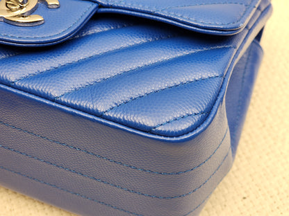 Chanel Royal Blue Caviar Mini Square (SHW)