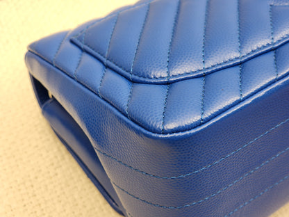Chanel Royal Blue Caviar Mini Square (SHW)