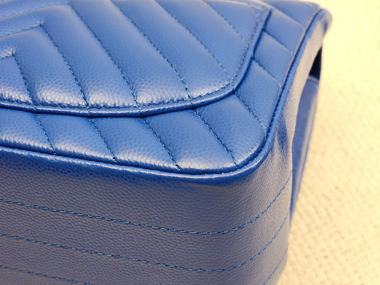 Chanel Royal Blue Caviar Mini Square (SHW)