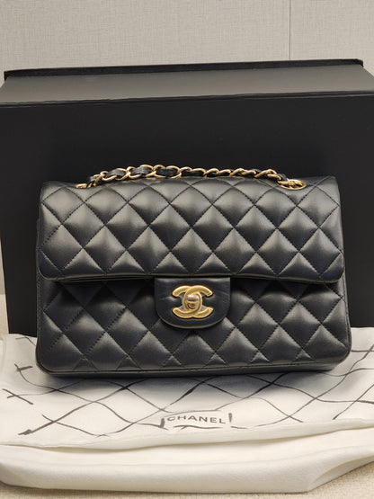 Chanel Black Lambskin Small CF (GHW)
