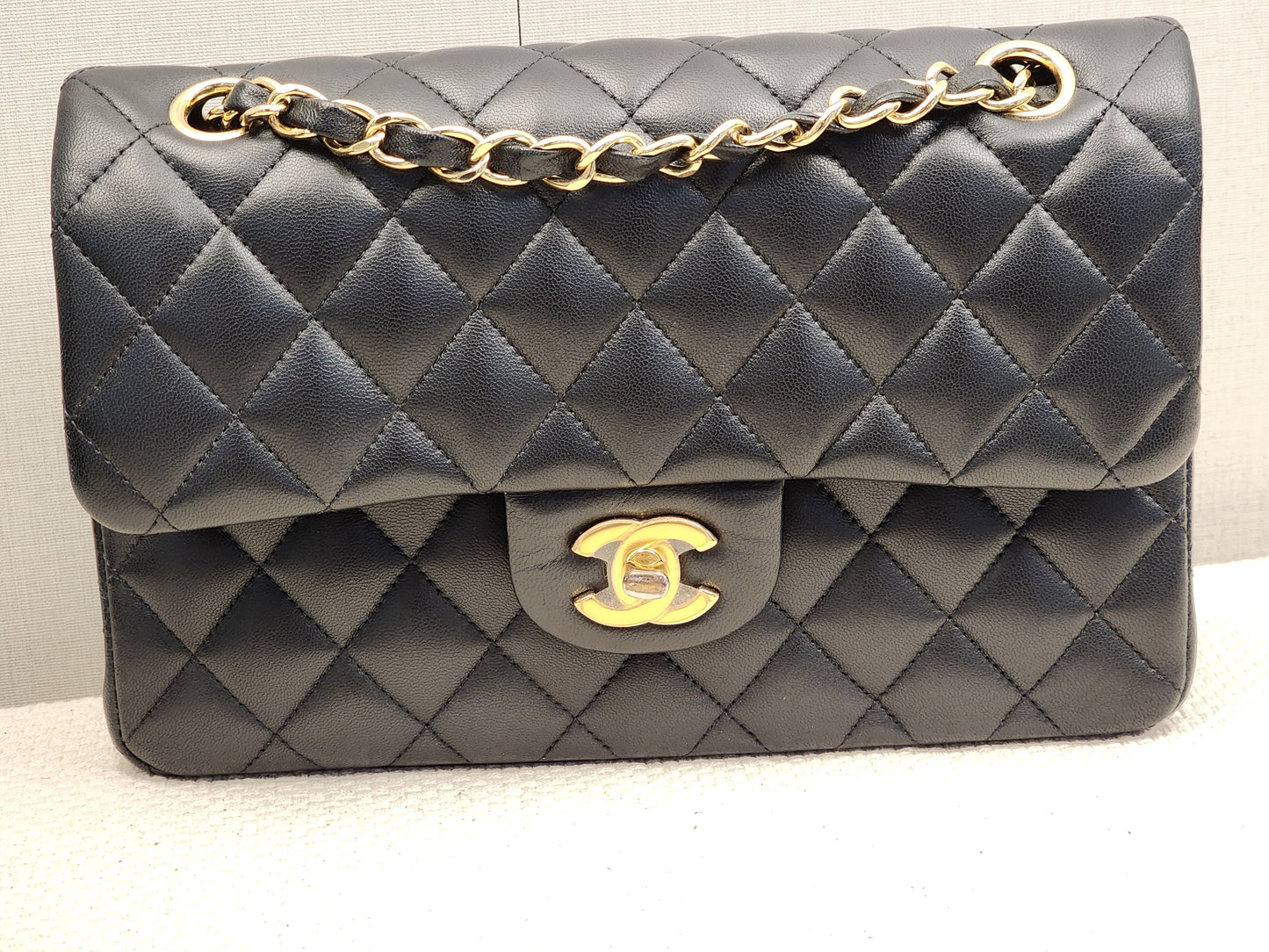 Chanel Black Lambskin Small CF (GHW)