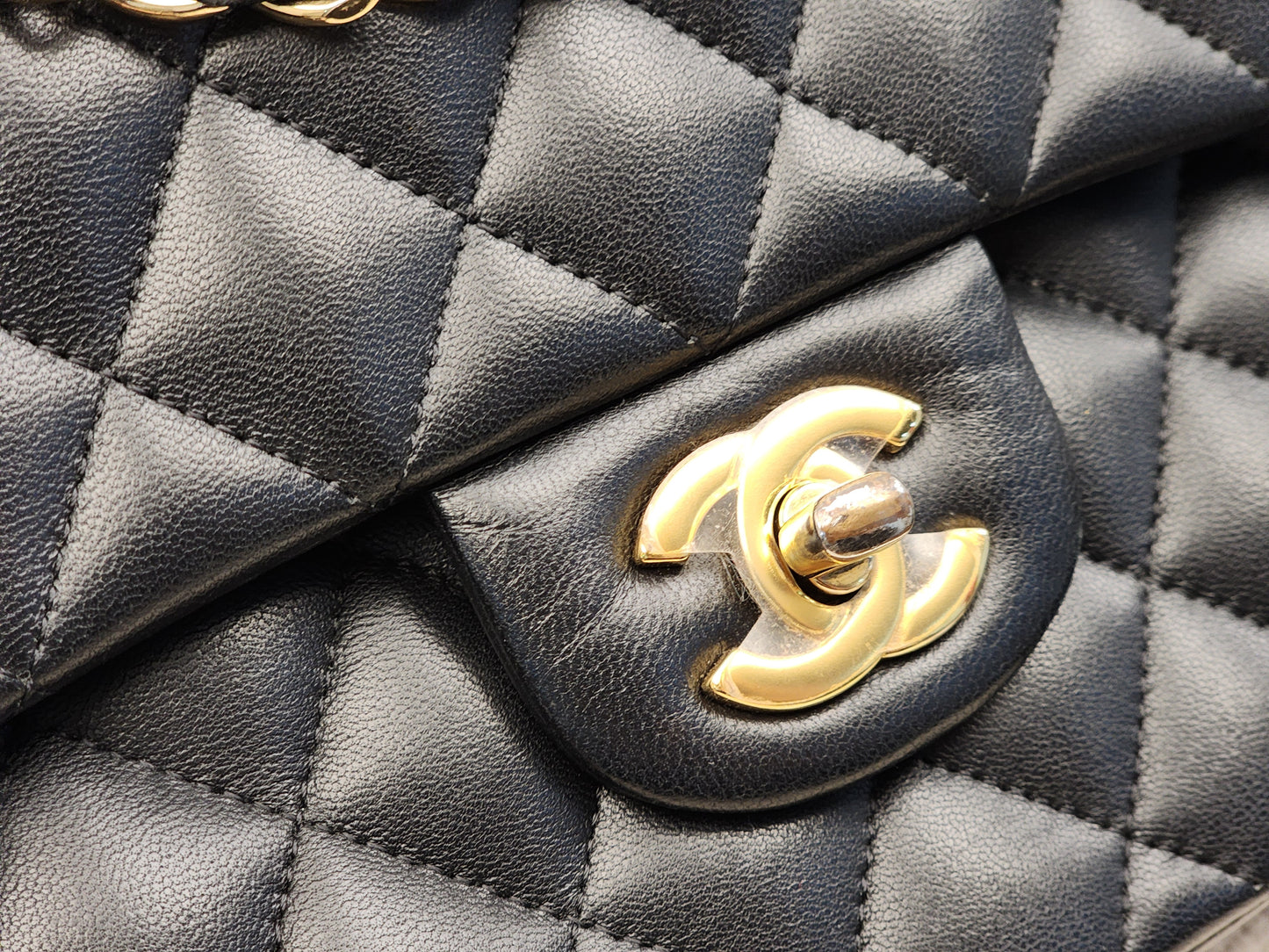 Chanel Black Lambskin Small CF (GHW)