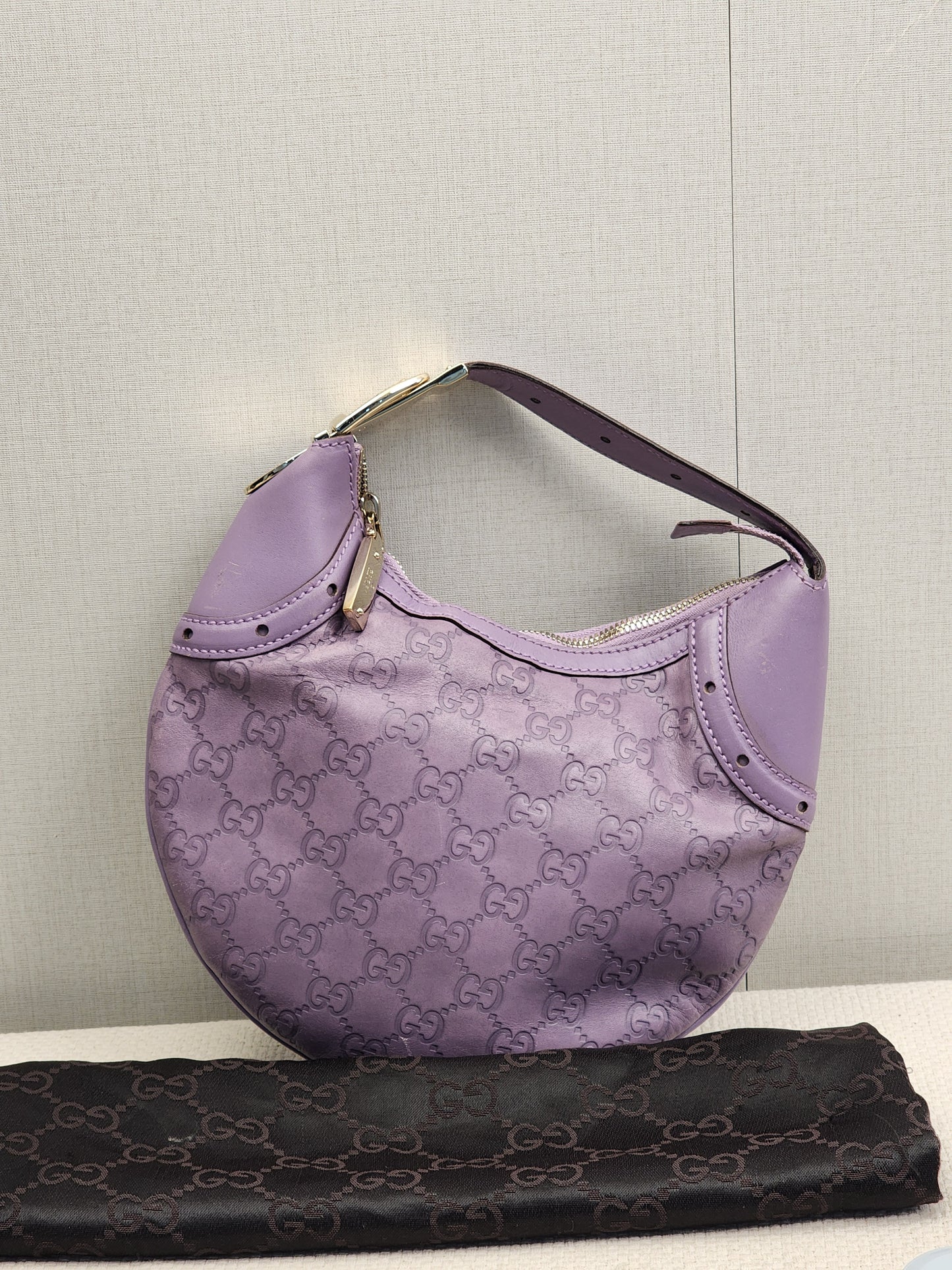 Gucci Purple Guccissima Leather Embossed Glam Hobo