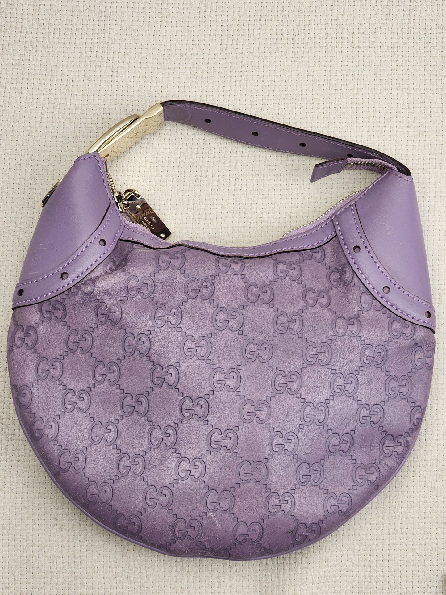 Gucci Purple Guccissima Leather Embossed Glam Hobo
