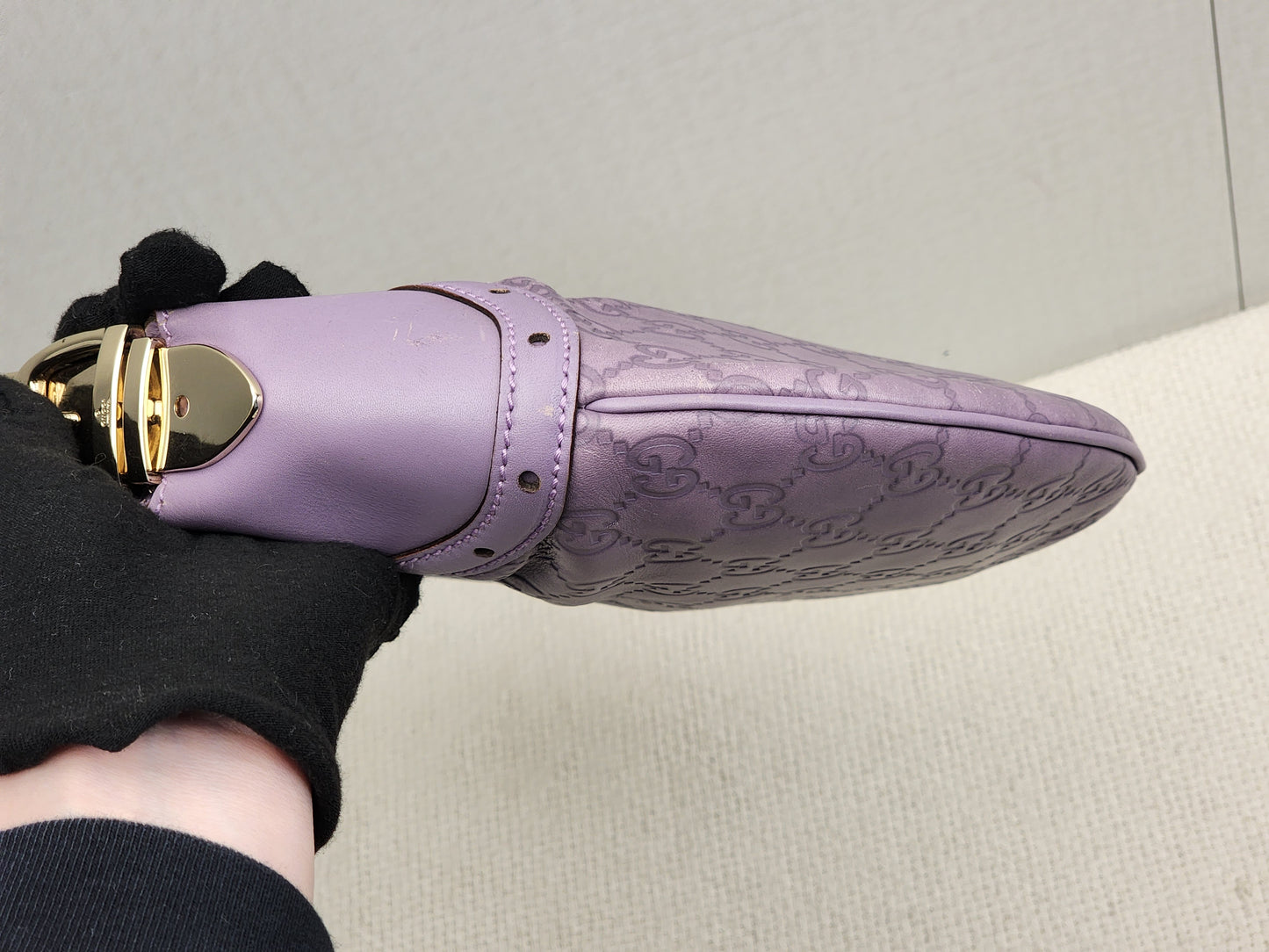 Gucci Purple Guccissima Leather Embossed Glam Hobo