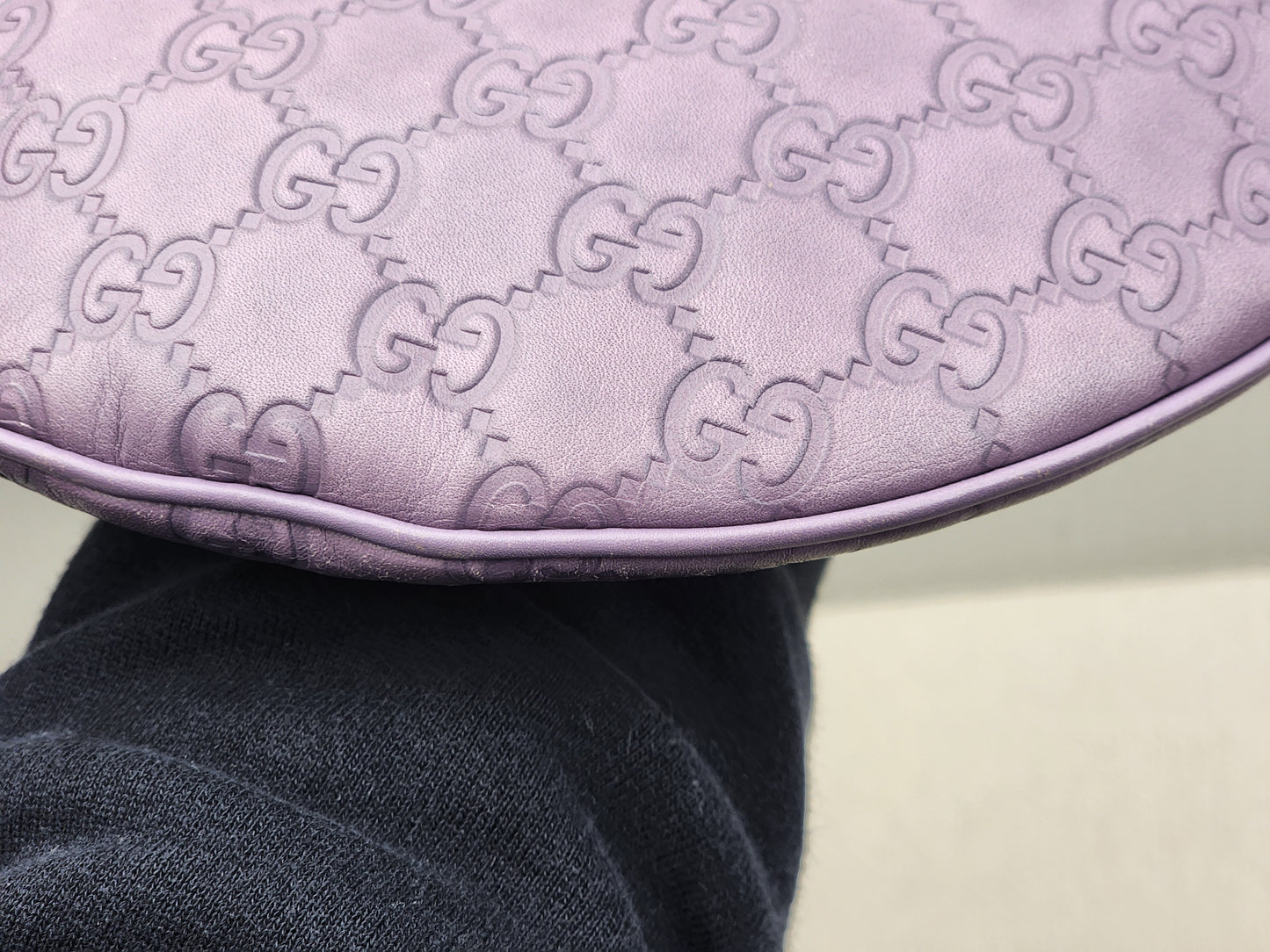 Gucci Purple Guccissima Leather Embossed Glam Hobo