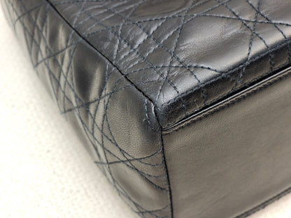 Dior Black Vintage Lambskin Medium Lady Dior (GHW)
