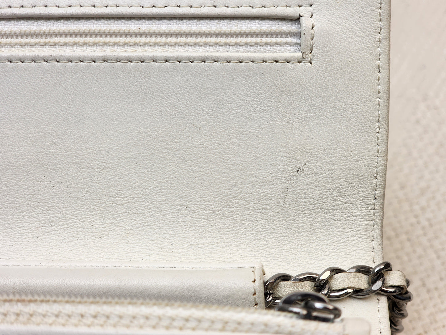 Chanel White Lambskin Vintage Quilted WOC