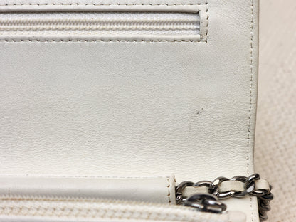 Chanel White Lambskin Vintage Quilted WOC