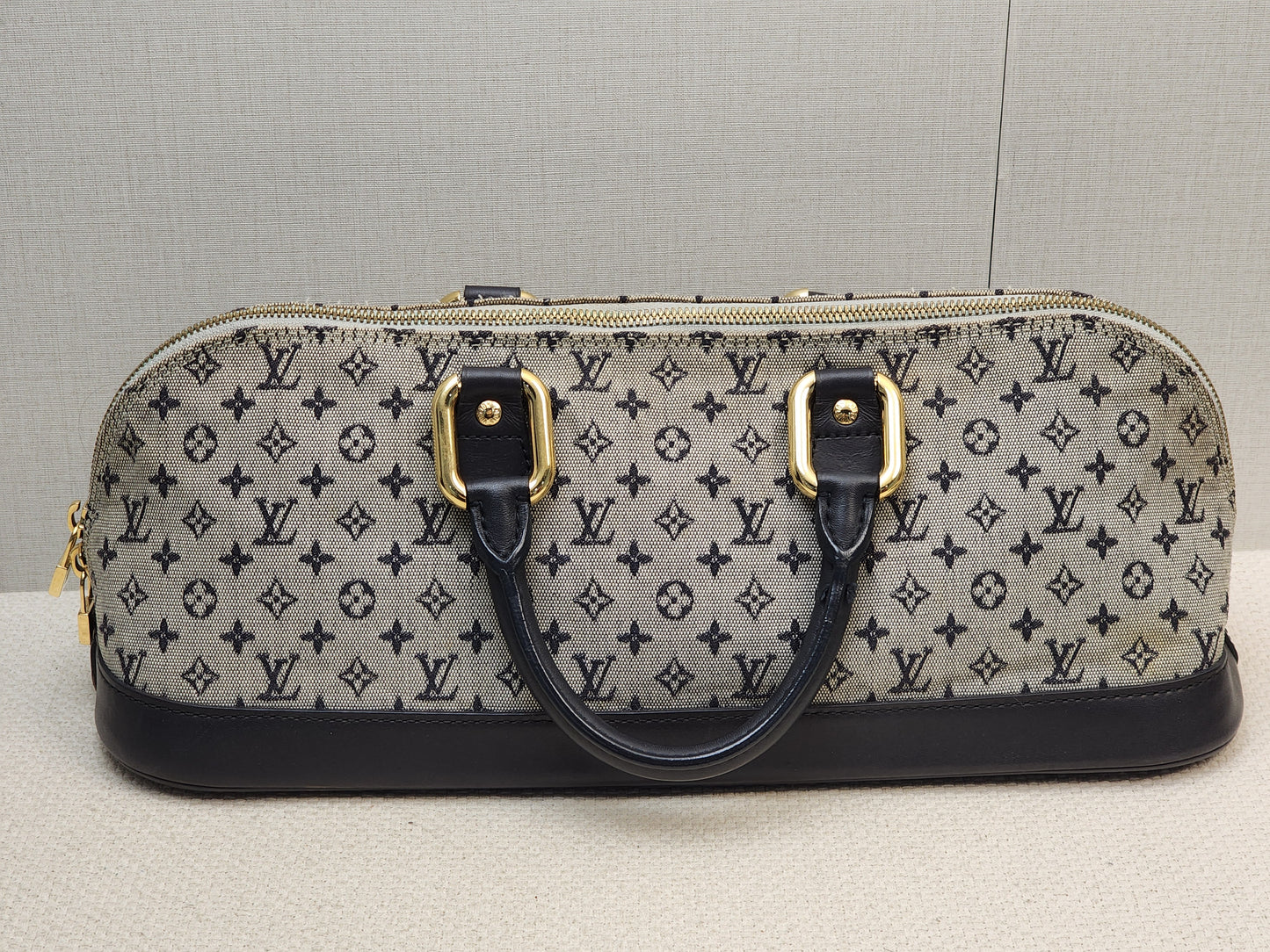 LV Navy Mini Lin Horizontal Alma