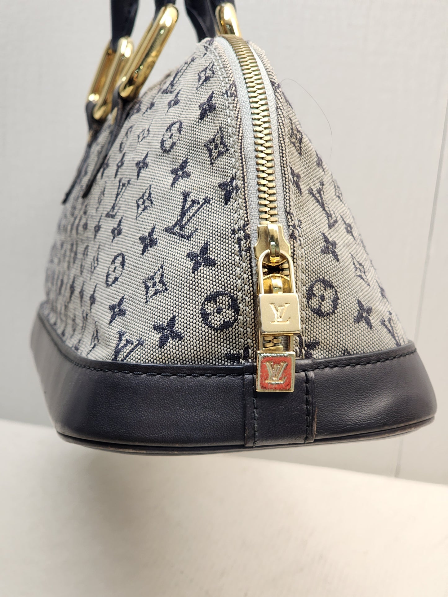 LV Navy Mini Lin Horizontal Alma