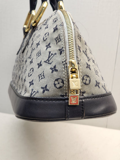 LV Navy Mini Lin Horizontal Alma