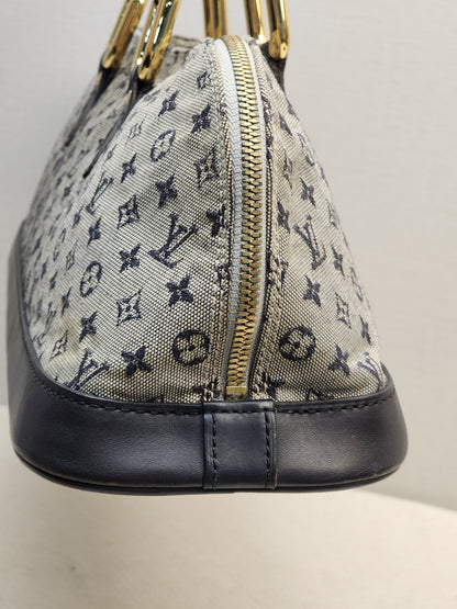 LV Navy Mini Lin Horizontal Alma
