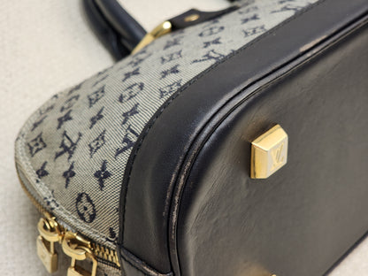 LV Navy Mini Lin Horizontal Alma