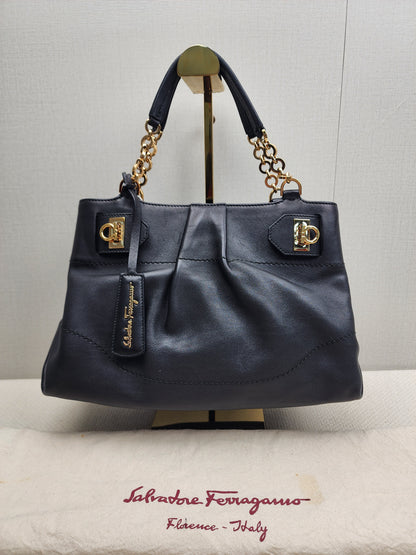 Salvatore Ferragamo Calfskin Chain Tote (GHW)