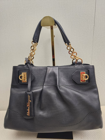 Salvatore Ferragamo Calfskin Chain Tote (GHW)