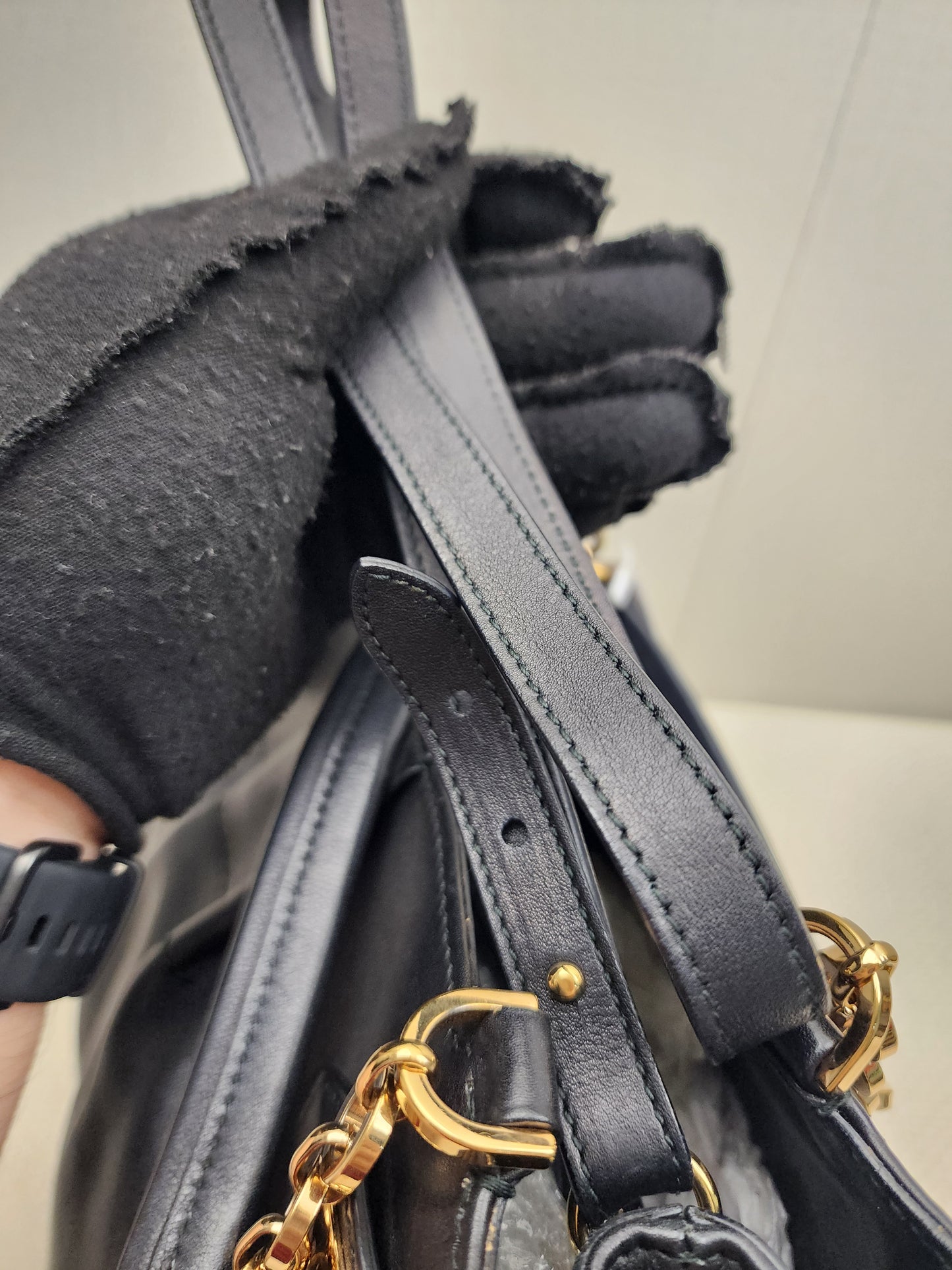 Salvatore Ferragamo Calfskin Chain Tote (GHW)