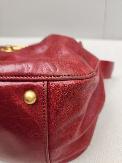 Miu Miu Red Calfskin Vitello Bow 2-Way Bag (GHW)
