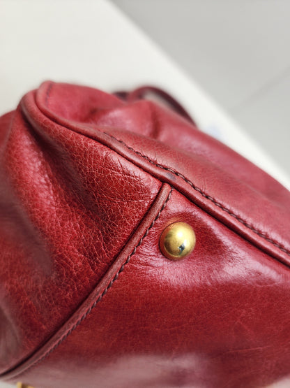Miu Miu Red Calfskin Vitello Bow 2-Way Bag (GHW)