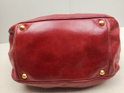 Miu Miu Red Calfskin Vitello Bow 2-Way Bag (GHW)