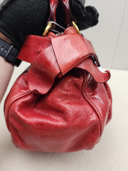 Miu Miu Red Calfskin Vitello Bow 2-Way Bag (GHW)