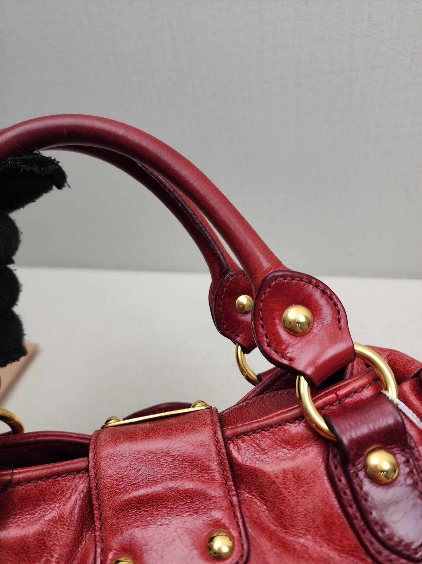 Miu Miu Red Calfskin Vitello Bow 2-Way Bag (GHW)