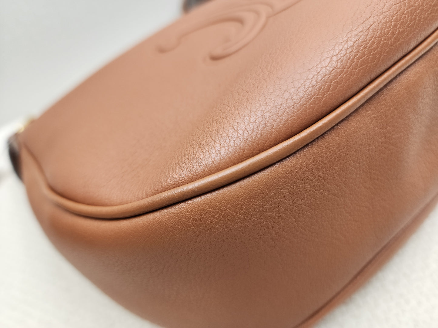 Celine Tan Grained Calfskin Small Heloise Bag (GHW)