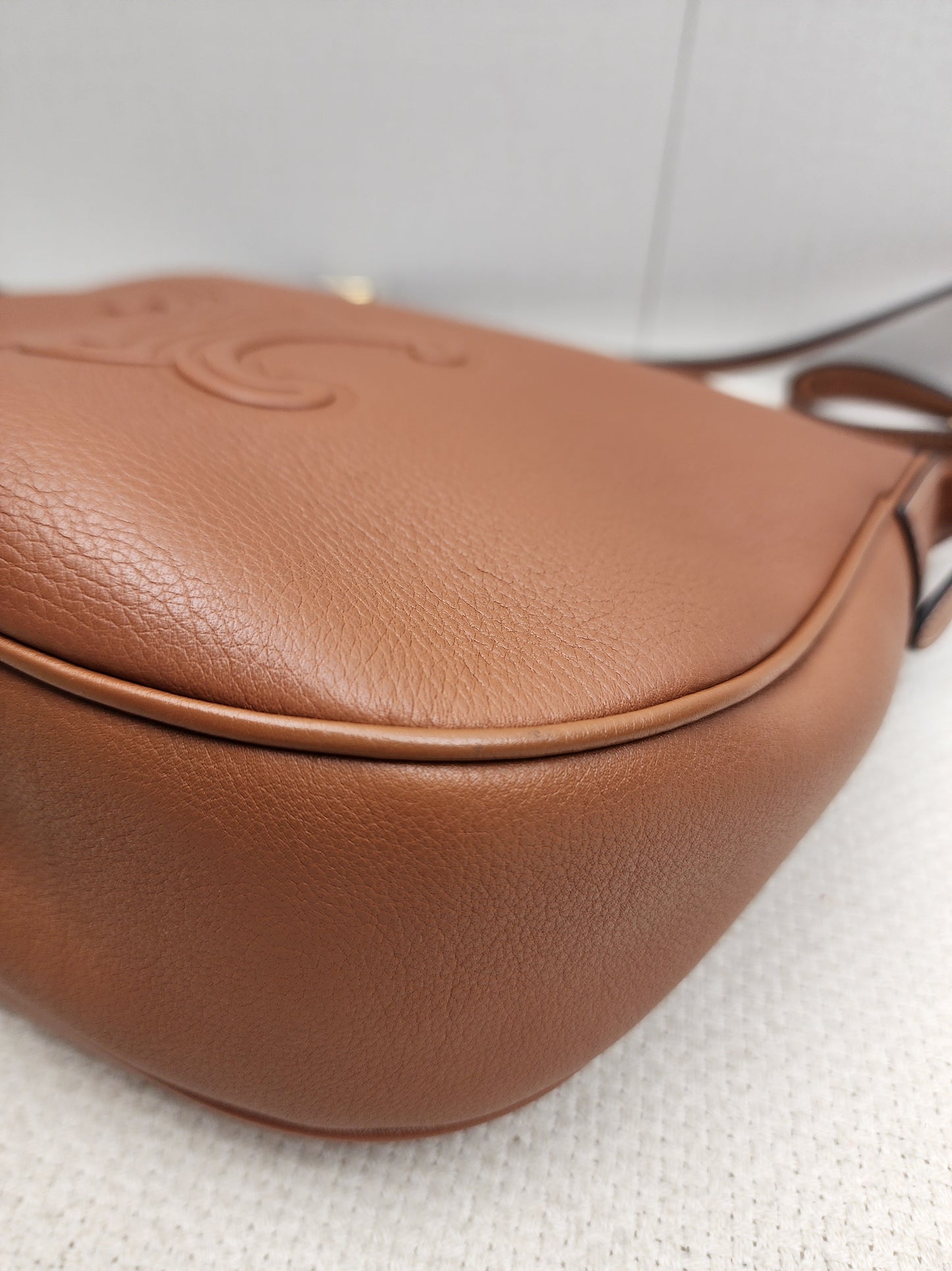 Celine Tan Grained Calfskin Small Heloise Bag (GHW)