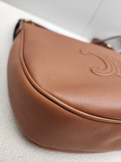 Celine Tan Grained Calfskin Small Heloise Bag (GHW)