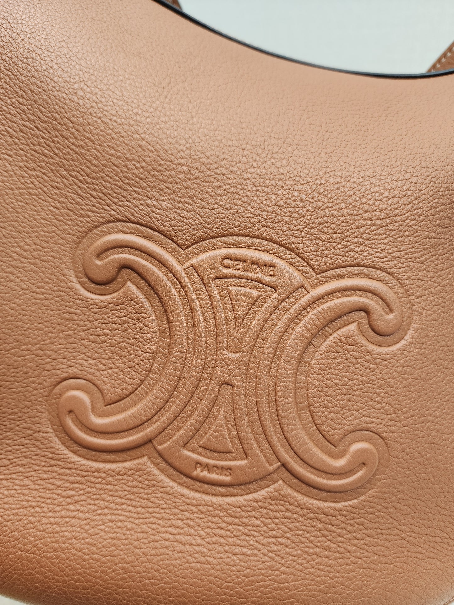 Celine Tan Grained Calfskin Small Heloise Bag (GHW)